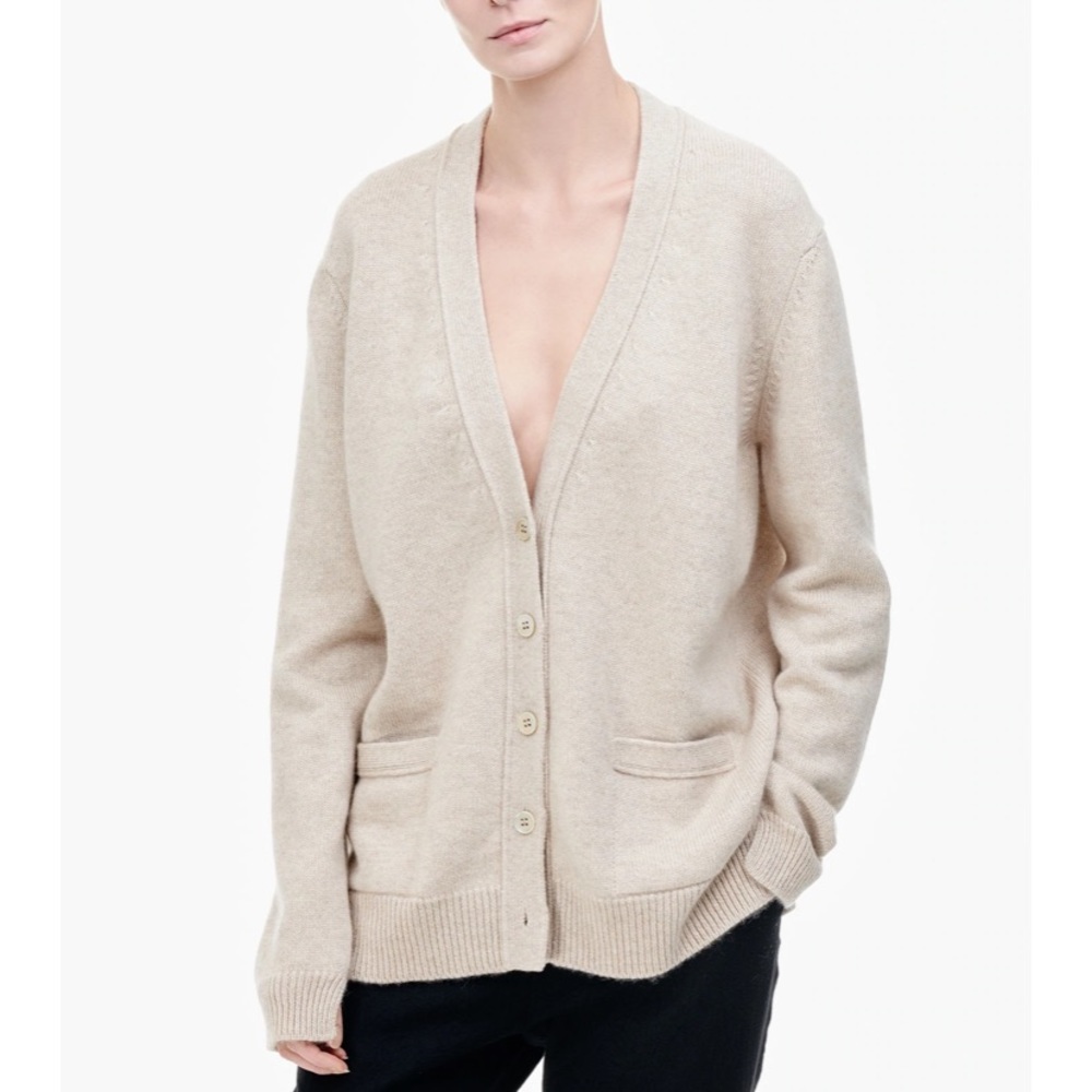 Tiina The Store Cashmere Cardigan in Sand NWT Made in Scotland